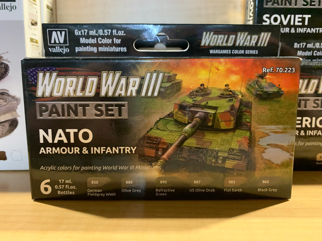 Vallejo 70223 WWIII NATO Armor and Infantry Paint Set (6 Colors