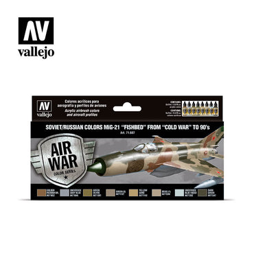 Vallejo 71607 Model Air Soviet / Russian MG-21 "Fishbed" (50s to 90s) Airbrush Paint Set