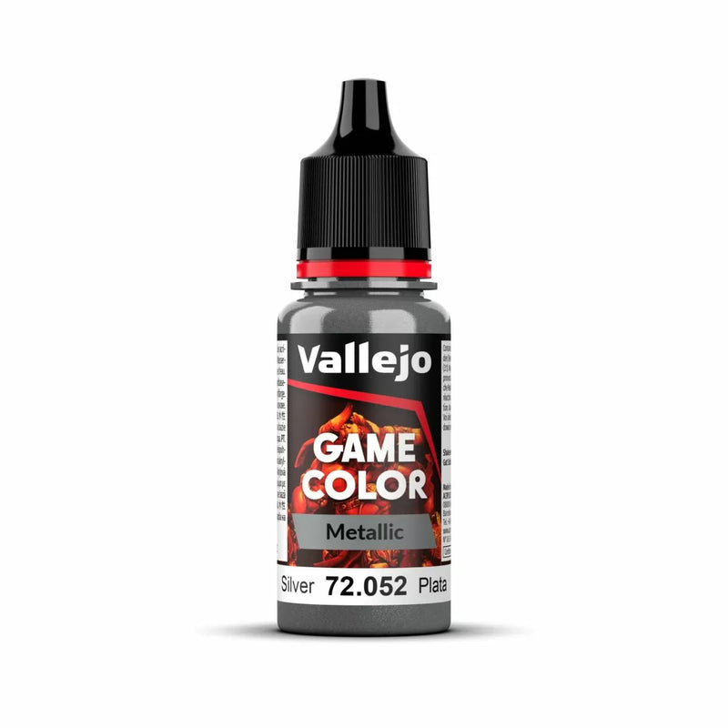 Vallejo - Game Colour - Metal Silver 18ml Acrylic Paint - New Formulation