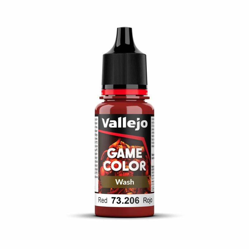 Vallejo - Game Colour -  Wash - Red 18ml Acrylic Paint - New Formulation
