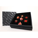 LPG Dice Set - Metal RPG Serif Red/Gold
