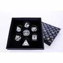 LPG Dice Set - Metal RPG Draco Dark Light Blue/Silver