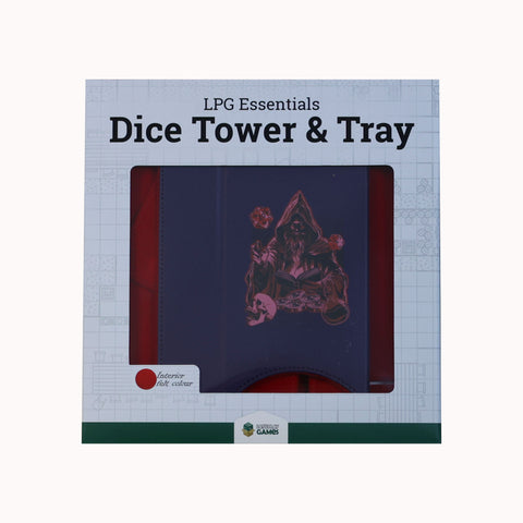 LPG Essentials - Dice Tower and Mat - Deep Blue / Burnt Burgundy