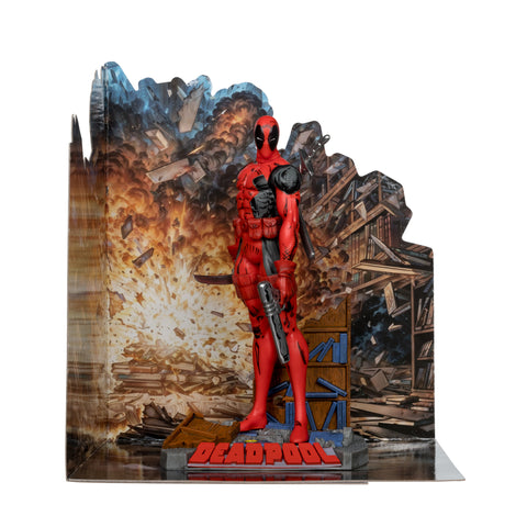 Marvel Deadpool 1:10th Scale Posed Figure with Scene (The New Mutants #98) McFarlane Toys