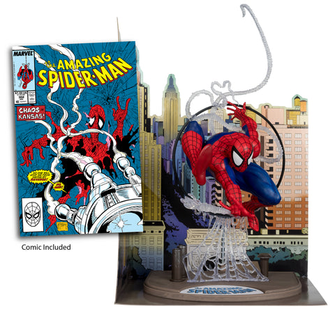 Marvel Spider-Man 1:6th Scale Posed Figure with Scene & Comic (Based on The Amazing Spider-Man #302) McFarlane Toys