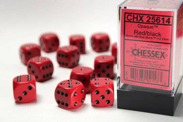 Chessex 16mm D6 Dice Block Opaque Red/Black