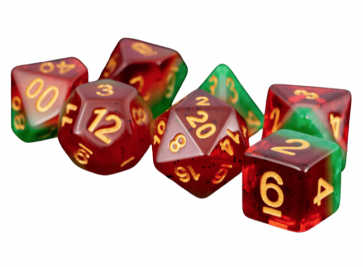 MDG 16mm Resin Polyhedral Dice Set: Watermelon