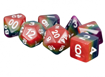 MDG 16mm Resin Polyhedral Dice Set: Rainbow