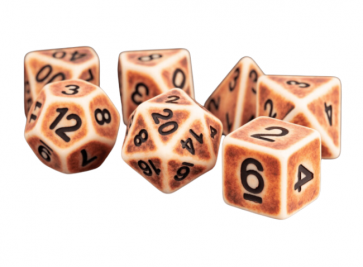 MDG 16mm Resin Polyhedral Dice Set: Ancient Brown