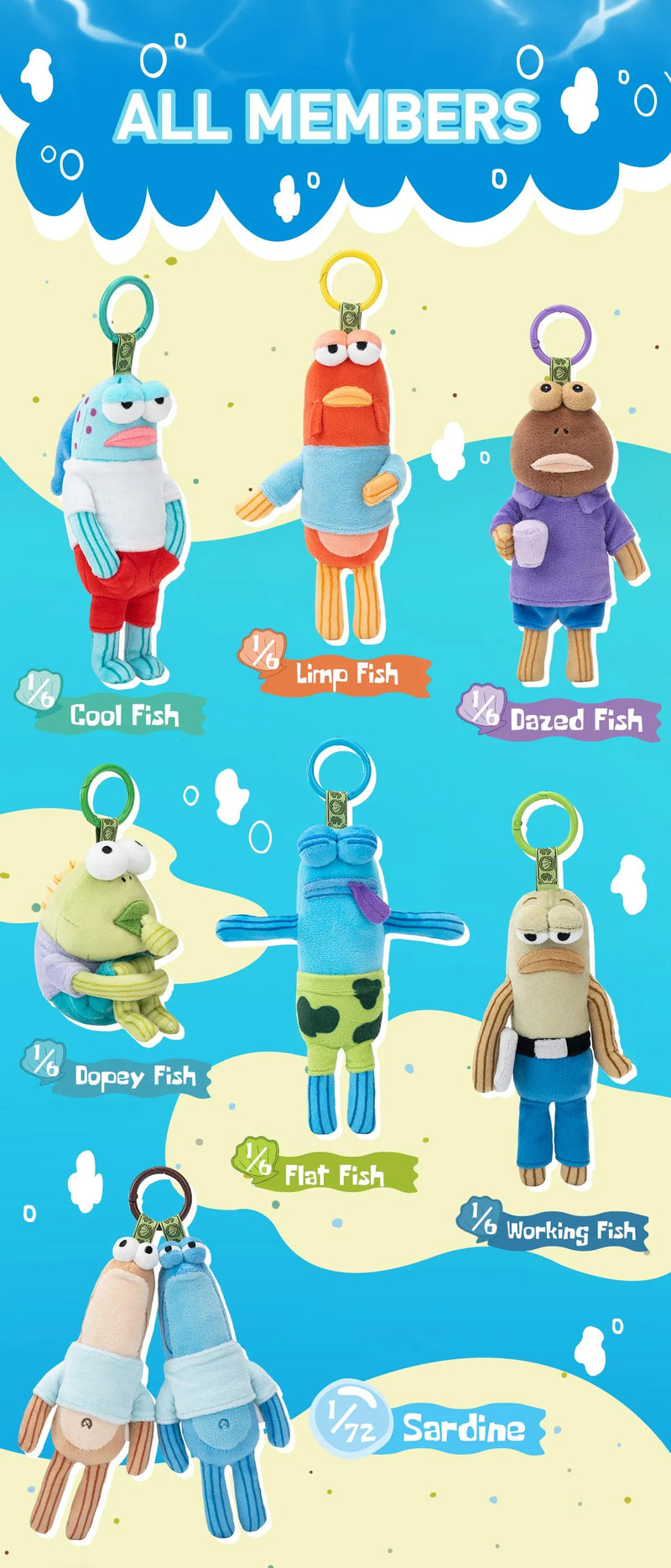 Pop Mart - Spongebob  Squarepants - Bikini Bottom Buddies Plush Figures Blind Box