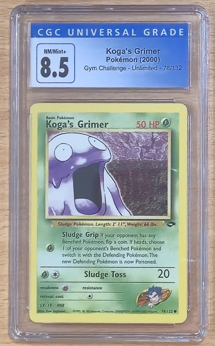 2000 Pokemon Gym Challenge Koga's Grimer (078/132) Graded CGC 8.5