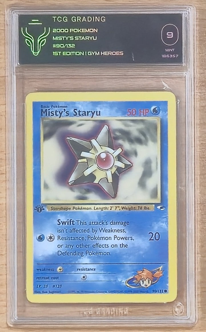 2000 Pokemon Gym Heros Misty's Staryu (090/132) Graded TCG Grading 9