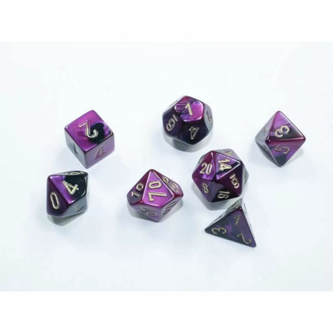Gemini Mini Black-Purple/Gold 7-Die Set