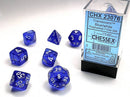 Chessex D7-Die Set Dice Blue/white  (7 Dice in Display)