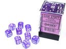 Chessex 12mm D6 Dice Block Borealis Purple/White (Luminary Effect)