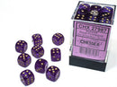 Chessex 12mm D6 Dice Block Borealis Royal Purple/Gold (Luminary Effect)