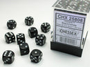 Chessex D6 Dice Opaque 12mm Black/white (36 Dice in Display)