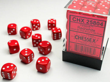 Chessex 12mm D6 Dice Block Opaque Red/White