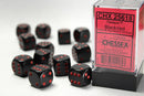 Chessex 16mm D6 Dice Block Opaque Black/Red