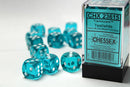 Chessex 16mm D6 Dice Block Translucent Teal/White