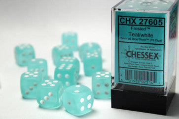 Chessex 16mm D6 Dice Block Frosted Teal/White