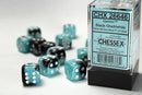 Chessex 16mm D6 Gemini Black Shell / White