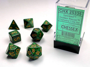 Chessex D7-Die Set Dice Speckled Golden Recon (7 Dice in Display)