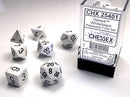 Chessex D7-Die Set Dice Opaque White (7 Dice in Display)