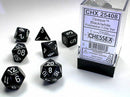 Chessex D7-Die Set Dice Opaque Black/White  (7 Dice in Display)