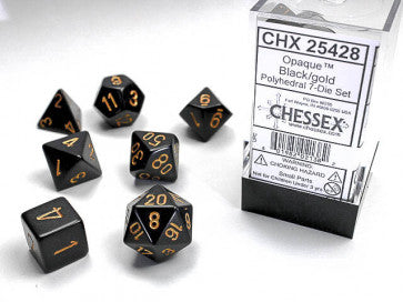 Chessex Polyhedral 7-Die Set Opaque Black/Gold