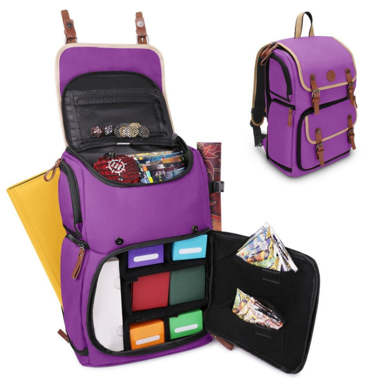 ENHANCE Designer Edition -  Full Size Trading Card Storage Box Backpack - Purple