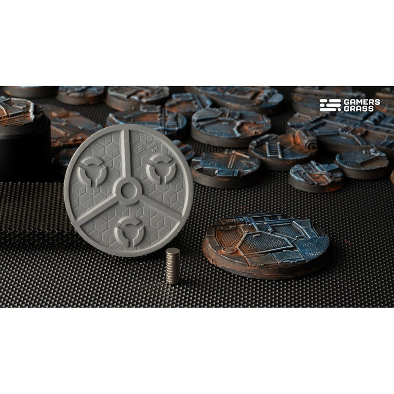 Gamers Grass - Battle Ready Bases - Spaceship Corridor - Round 50mm (x3)