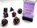 Chessex D7-Die Set Dice Gemini Black-Purple/Gold (7 Dice in Display)