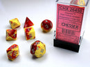 Chessex Polyhedral 7-Die Set Gemini Red-Yellow/White