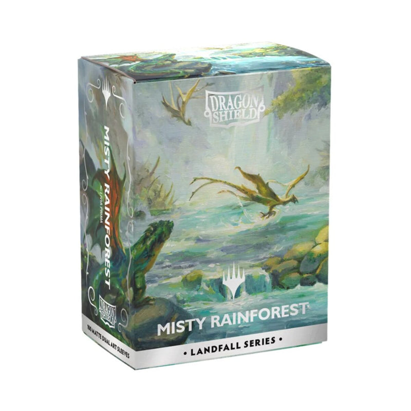 Dragon Shield - Sleeves - Box 100 - Standard Size - Matte Dual - MTG Landfall Series - Misty Rainforest