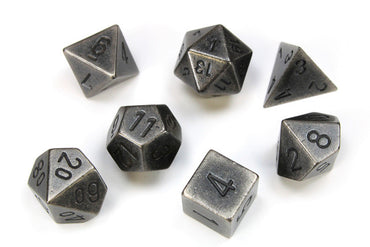 Chessex D7-Die Set Dice Metal Polyhedral Dark (7 Dice in Display)