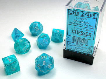 Chessex Polyhedral 7-Die Set Cirrus Aqua/Silver