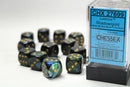 Chessex 16mm D6 Dice Block Lustrous Shadow/Gold