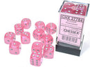 Chessex 16mm D6 Dice Block Borealis Pink/Silver (Luminary Effect)