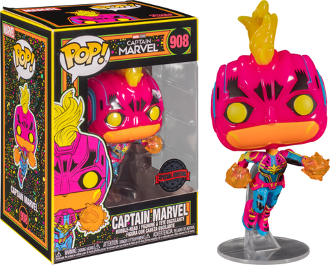 Marvel Captain Marvel - Funko Pop! Figure - Special Edition Black Light (908)