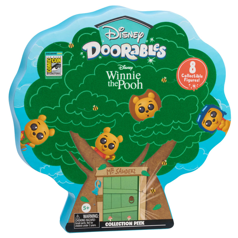 SDCC 2024 Exclusive Disney Doorables 8 Piece Flocked Winnie The Pooh Collection Peek Set
