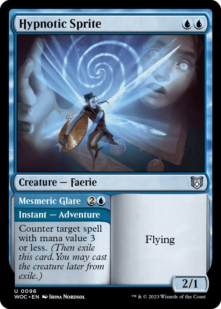 Hypnotic Sprite // Mesmeric Glare [Wilds of Eldraine Commander]