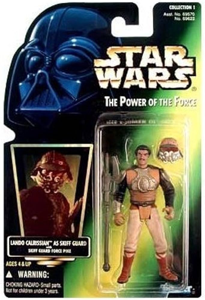 Hasbro Star Wars The Power of the Force Collection Action Figure Lando Calrissian as Skiff Guard with Skiff Guard Force Pike