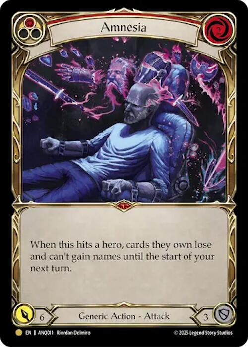 Amnesia (Red) (Gold) [ANQ011] (Compendium of Rathe - Antiquity Pack)  Rainbow Foil