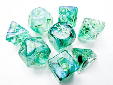 Chessex Polyhedral 7-Die Set Borealis Kelp/Light Green (Luminary Effect)