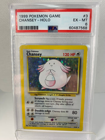 1999 Pokemon Game Chansey #03 - Holo - Graded PSA 6 (EX-MT)