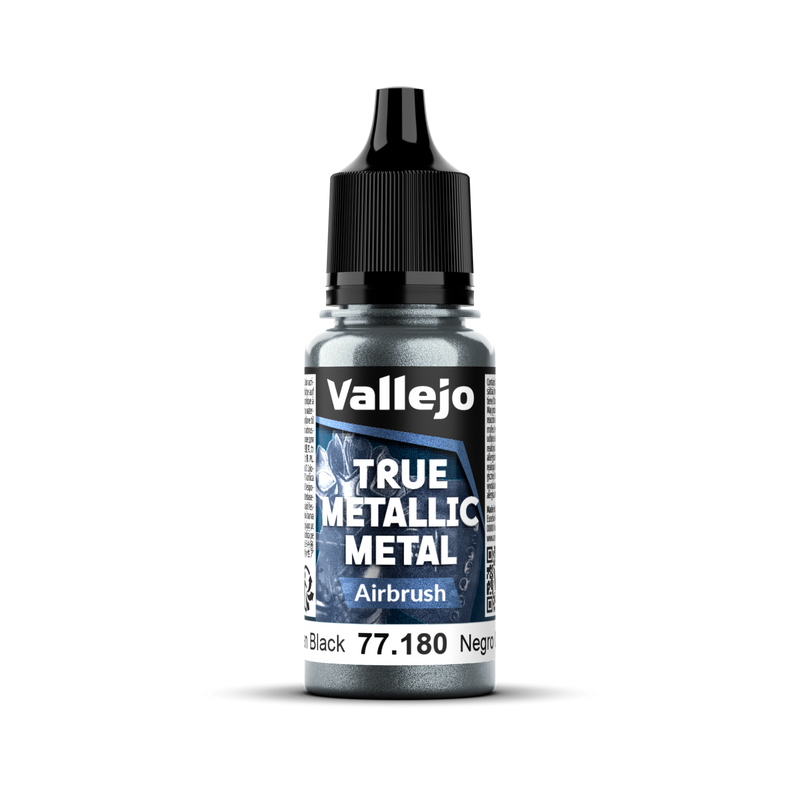 Vallejo True Metallic Metal Airbrush Obsidian Black 18 ml