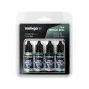 Vallejo True Metallic Metal Dusken Green - 4 Colour Paint Set