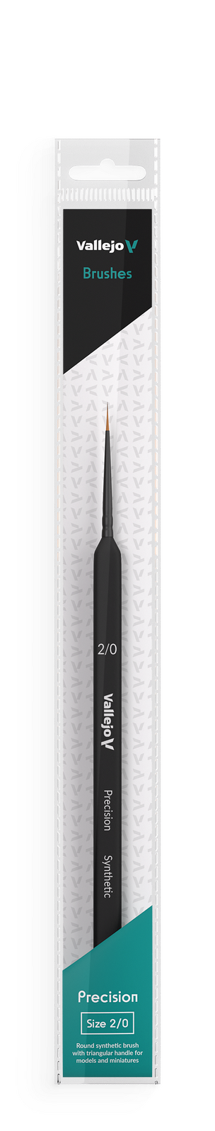 Vallejo - Brushes - Precision - Round Synthetic Brush Triangular Handle No.2/0