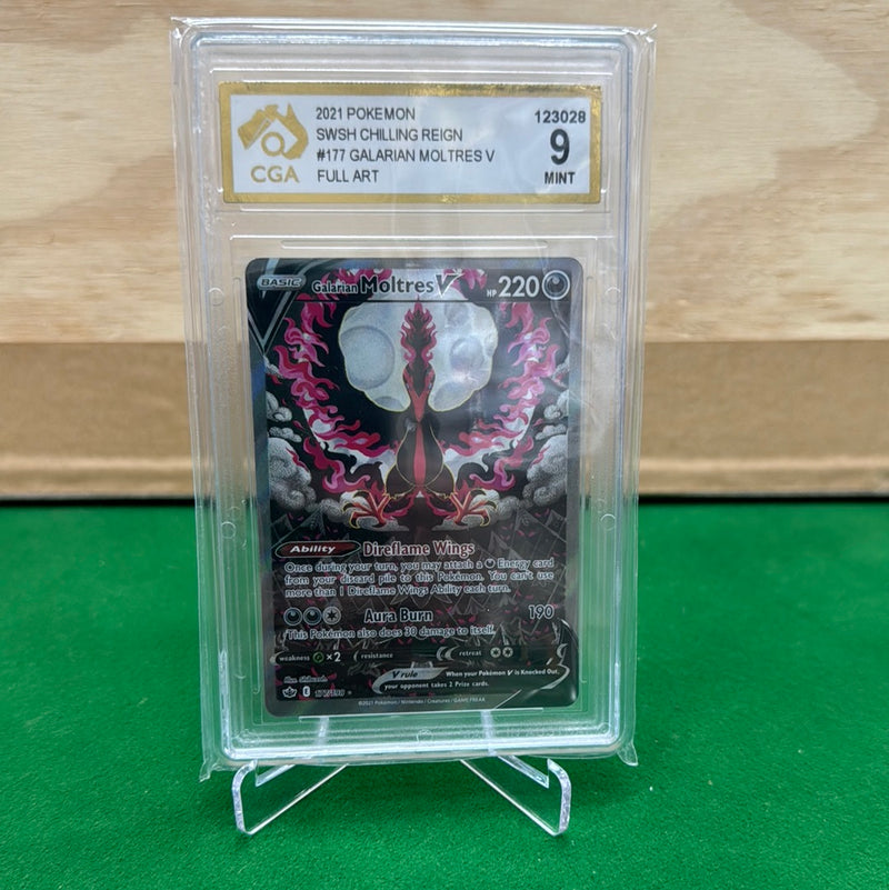 2021 Pokemon Sword & Shield - Chilling Reign - Galarian Moltres (177/198) Graded CGA 9